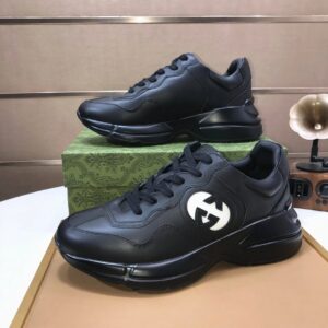 gucci rhyton clunky sneakers black white