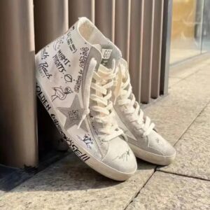 golden goose francy high top sneakers grey graffiti