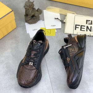 fendi flow casual sneakers cowhide brown