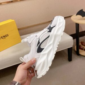 fendi flow cowhide sneakers white