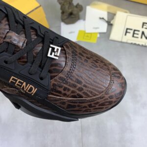 fendi flow casual sneakers cowhide brown