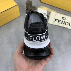 fendi flow casual sneakers cowhide black
