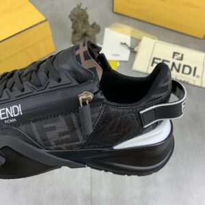 fendi flow casual sneakers cowhide black