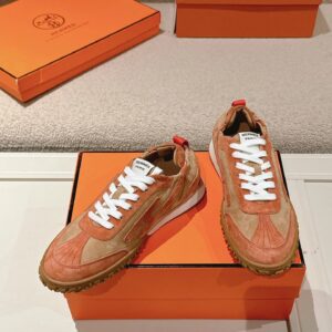 hermes jet suede sneakers brown