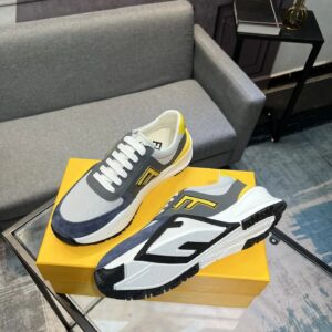 fendi flow men's fashion sneakers yellow blue