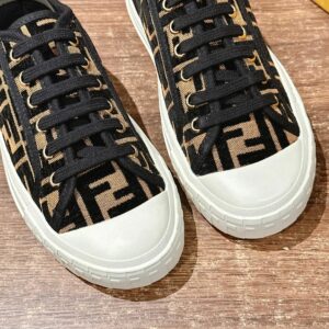 fendi canvas sneakers black