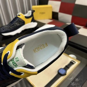 fendi classic sneakers navy blue yellow