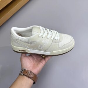 fendi suede sneakers white
