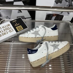 golden goose hi star sneakers white glitter