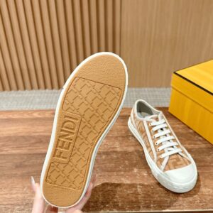 fendi canvas sneakers light brown
