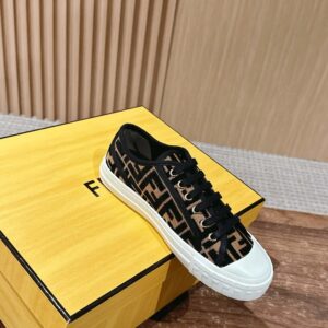 fendi canvas sneakers black