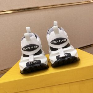 fendi flow cowhide sneakers white black