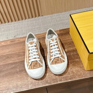 fendi canvas sneakers light brown