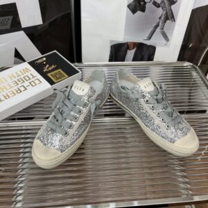 golden goose vstar2 sneakers silver