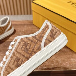 fendi canvas sneakers light brown