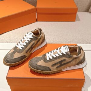 hermes jet suede sneakers dark brown