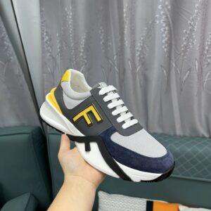 fendi flow men's fashion sneakers yellow blue
