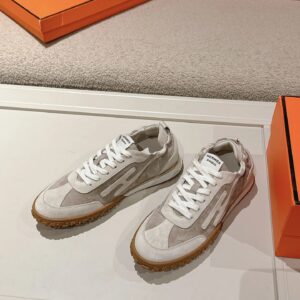 hermes jet suede sneakers off white