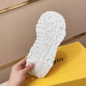 fendi flow cowhide sneakers white