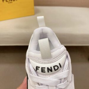 fendi flow cowhide sneakers white