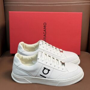 ferragamo premium cowhide sneake white