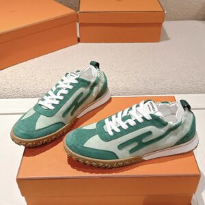 hermes jet suede sneakers green