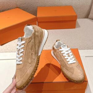 hermes jet suede sneakers beige