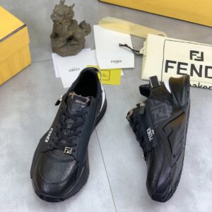 fendi flow casual sneakers cowhide black