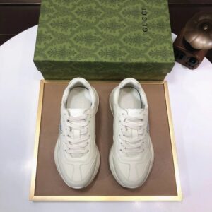 gucci rhyton clunky sneakers white red