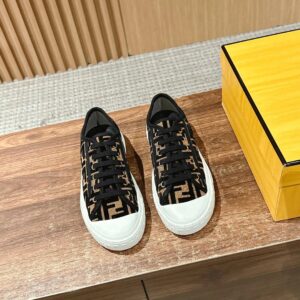 fendi canvas sneakers black