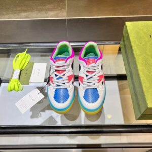 gucci screener low top sneakers red blue