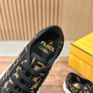 fendi canvas sneakers black