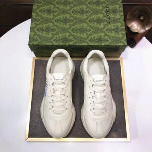 gucci rhyton clunky sneakers white blue red