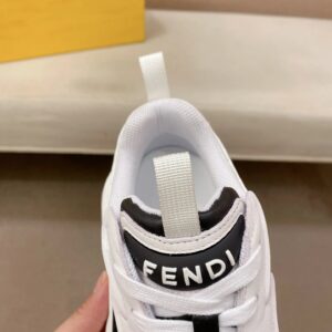 fendi flow cowhide sneakers white black