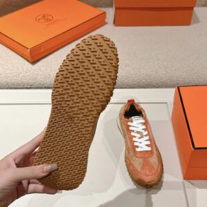 hermes jet suede sneakers brown