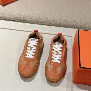 hermes jet suede sneakers brown