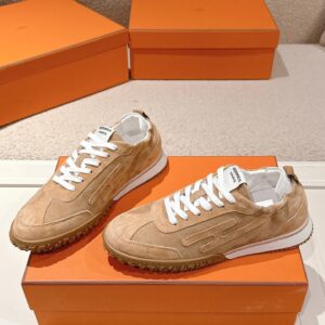 hermes jet suede sneakers beige