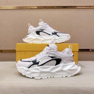 fendi flow cowhide sneakers white