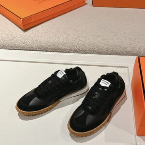 hermes jet suede sneakers black
