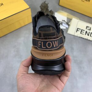 fendi flow casual sneakers cowhide brown