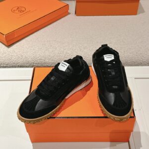 hermes jet suede sneakers black