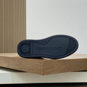 ferragamo napa leather sneakers black