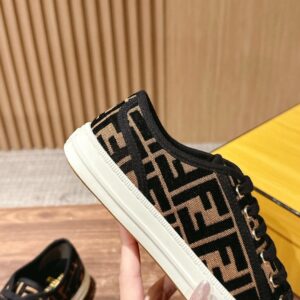 fendi canvas sneakers black