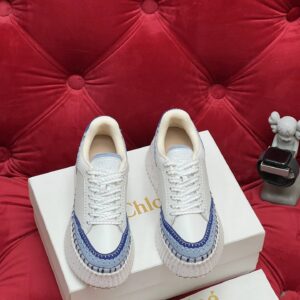 chloé platform sneakers white