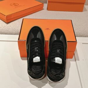 hermes jet suede sneakers black