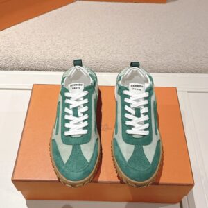 hermes jet suede sneakers green