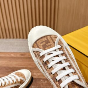 fendi canvas sneakers light brown