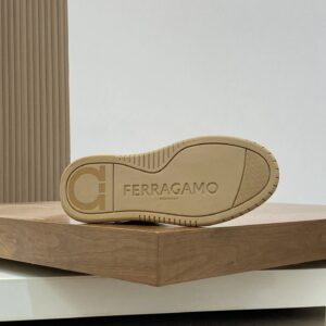 ferragamo napa leather sneakers black green white