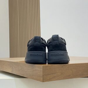 ferragamo napa leather sneakers black