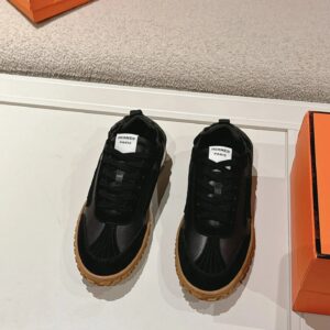 hermes jet suede sneakers black
